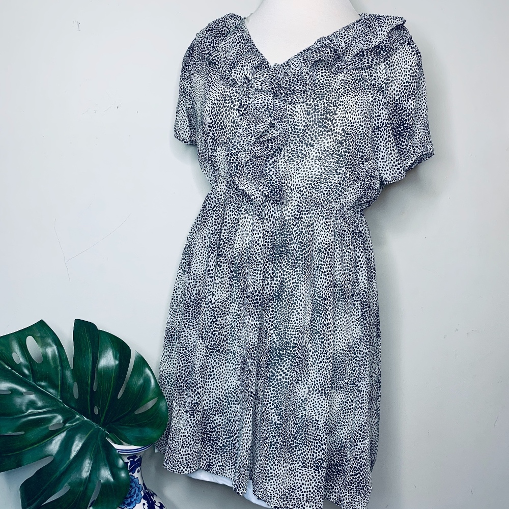 Zenobia Animal Print Ruffle Dress